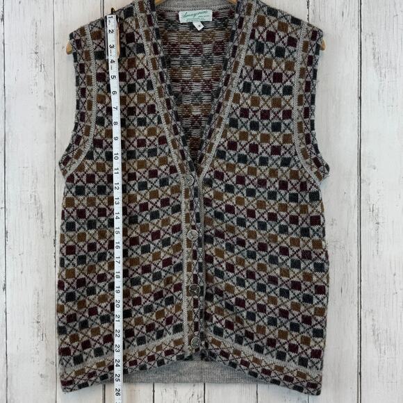 Amazonias Breckenridge Hand Knitted V-Neck Sweater Vest Cardigan Size Small - Picture 9 of 11